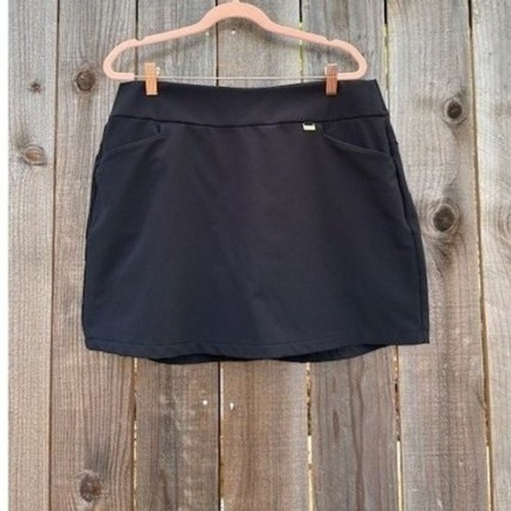 Greg Norman Women's Golf Skort Size L Black Pull On‎ Athletic Skirt